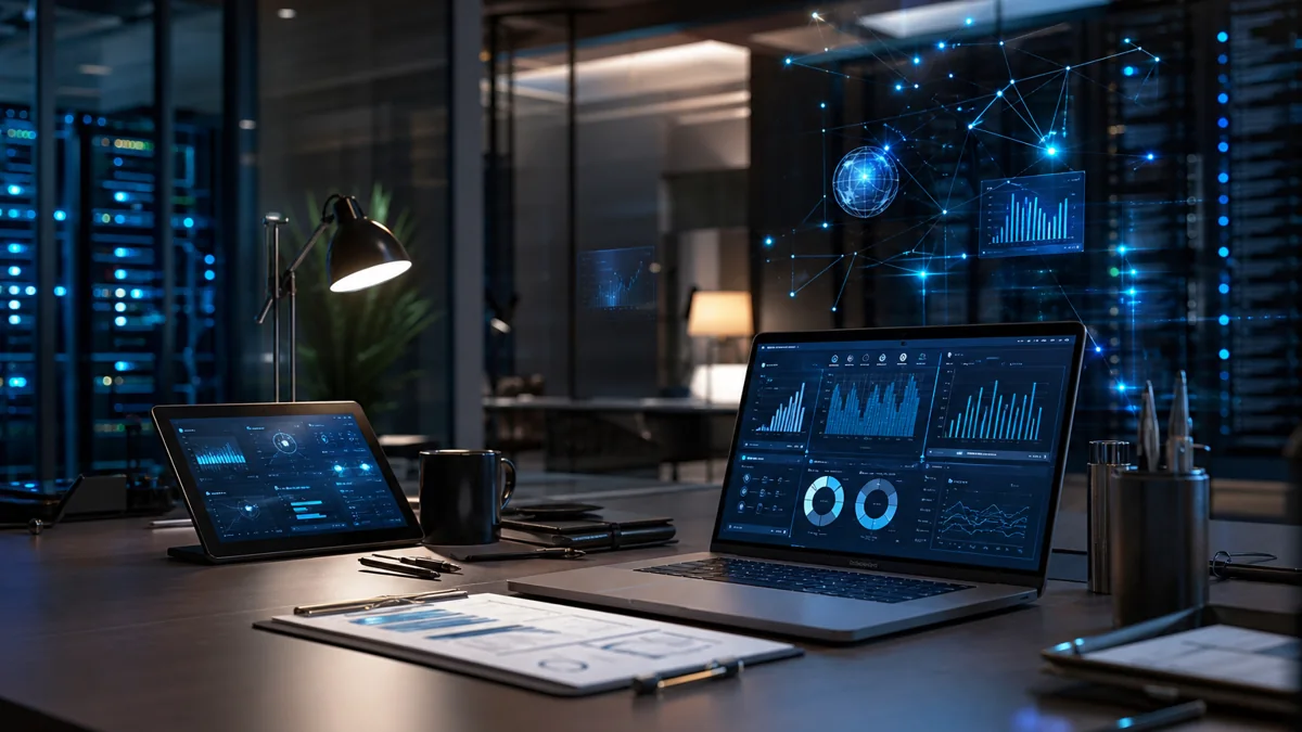 Премиальное рабочее пространство отдела продаж с ИИ-инструментами и CRM